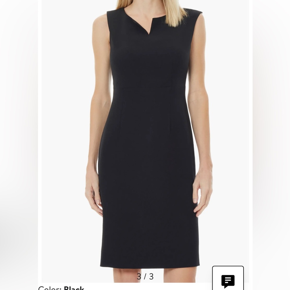 Kasper Notch Neckline Sleeveless Sheath Dress